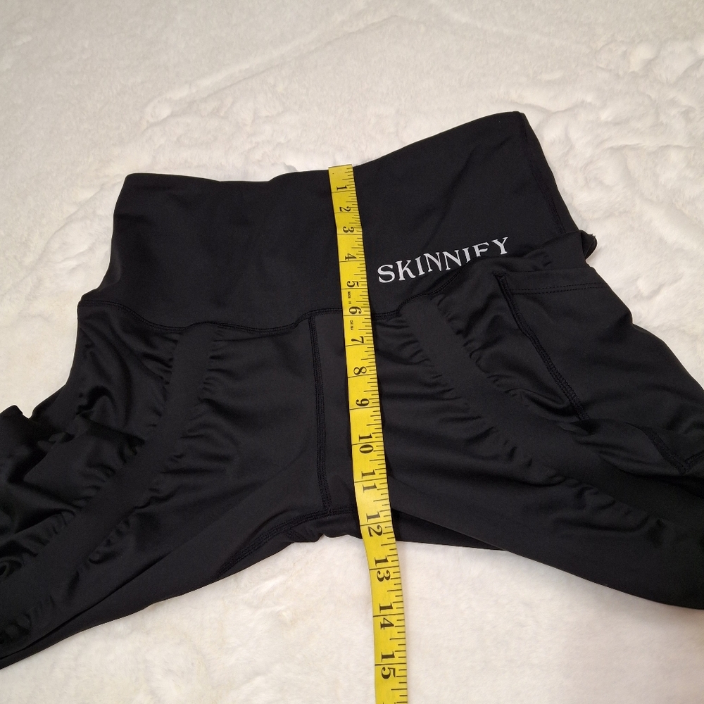 Skinnify Ruched Black High-Waisted 6 Resistance Band Leggings Women Size Medium - Picture 11 of 16